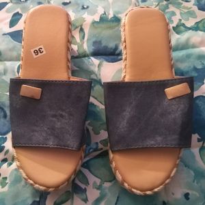 Denim color sandals